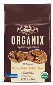 Castor & Pollux dog cookies with the peanut butter flavor