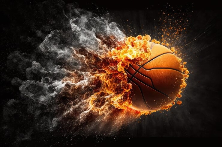 burning basketball